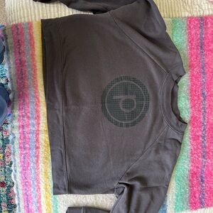 Gray Cropped Pure Barre Sweatshirt